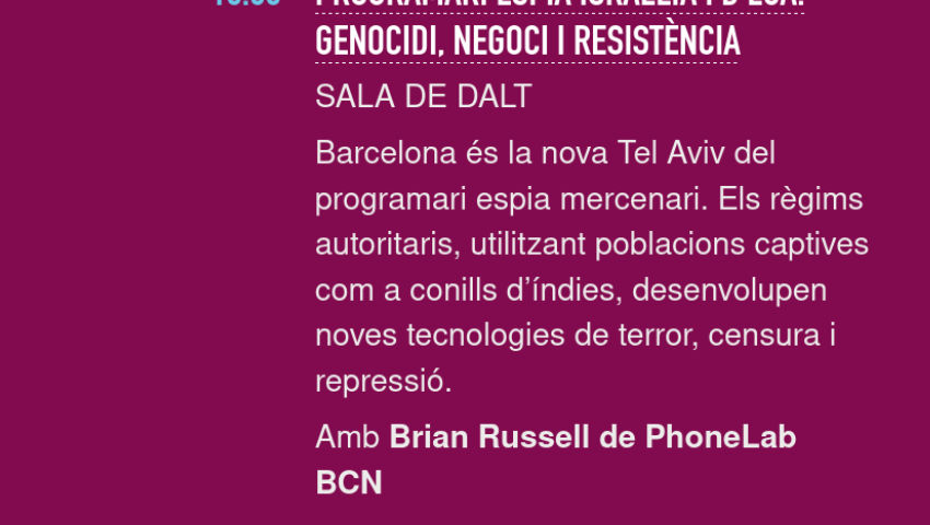 sobtec26 - Programari espia israelià i d'EUA: Genocidi, negoci i resistència