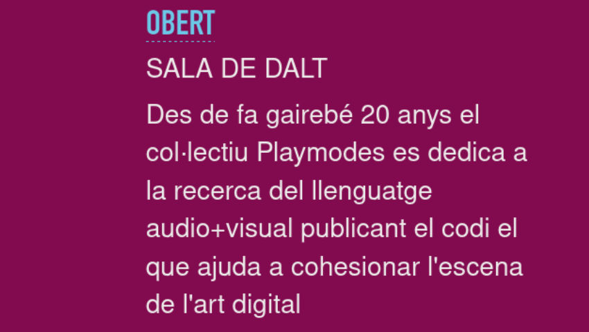 sobtec26 -  Playmodes: Art digital de codi obert