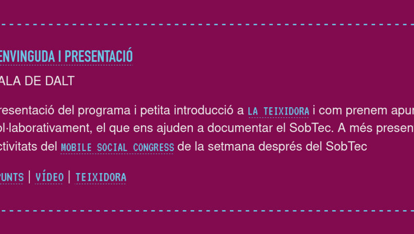 sobtec26 - Benvinguda i presentació